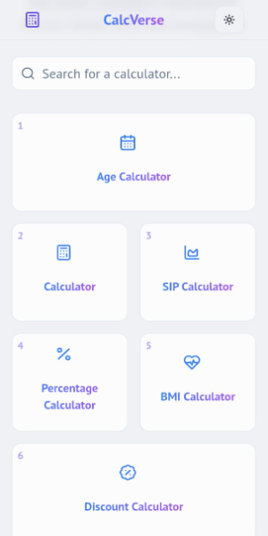 The main screen of the age calculator app.