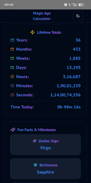 The birthday countdown feature.